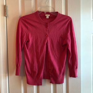Pink J. Crew Clare Cardigan Sweater